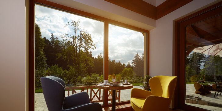 Relaxační pobyt v krásném penzionu na kraji lesa: snídaně a wellness až pro 4 osoby