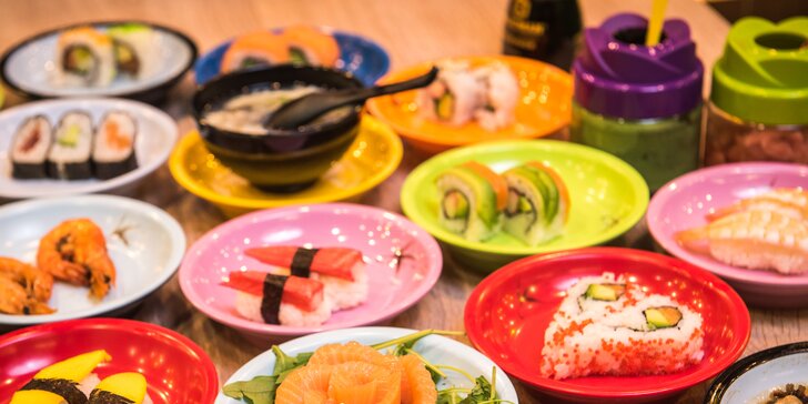 Running sushi: 2 hod. neomezené konzumace sushi a dalších asijských specialit