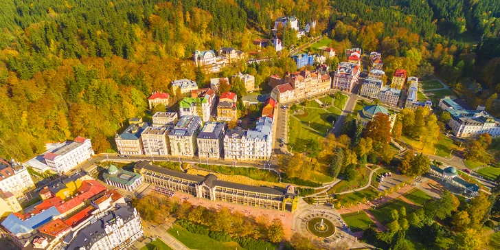 4* luxusní hotel v centru Mariánských lázní: polopenze, neomezený wellness i možnost procedur