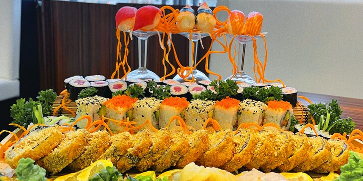 Sushi sety s 24 až 58 kousky: maki, nigiri a další rolky s rybami i zeleninou