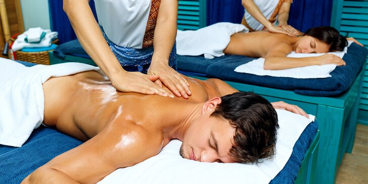 Romantika a relaxace: thajská olejová masáž v délce 60 nebo 120 minut pro pár