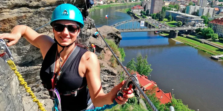 Via Ferrata: zajištěné cesty na Pastýřské stěně v Děčíně pro 1–3 osoby