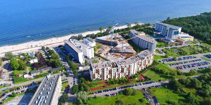 Moderní apartmány u Baltu až pro 4 osoby: k pláži 200 metrů, neomezeně wellness