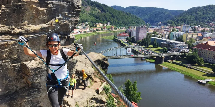 Via ferrata Pastýřská stěna: kurz základního lezení se zapůjčením vybavení