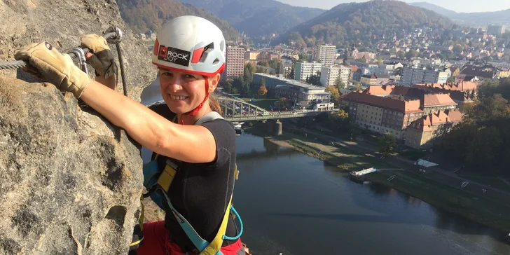 Via ferrata Pastýřská stěna: kurz základního lezení se zapůjčením vybavení