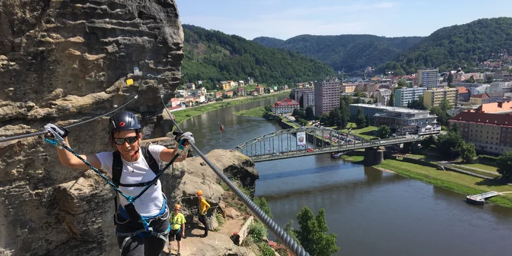 Via ferrata Pastýřská stěna: kurz základního lezení se zapůjčením vybavení