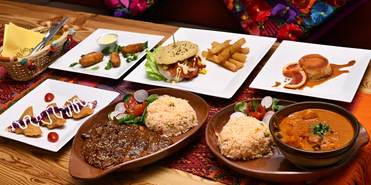 3chodové degustační menu pro dva ve španělské restauraci: kuřecí krokety, bezlepkový burger i karamelový flan