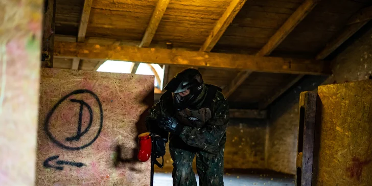 Vstup do zrekonstruované paintballové arény vč. kuliček pro 1, 6 či 10 hráčů