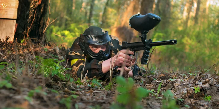 Dobijte adrenalin: 3hodinová paintballová zábava vč. kuliček a občerstvení