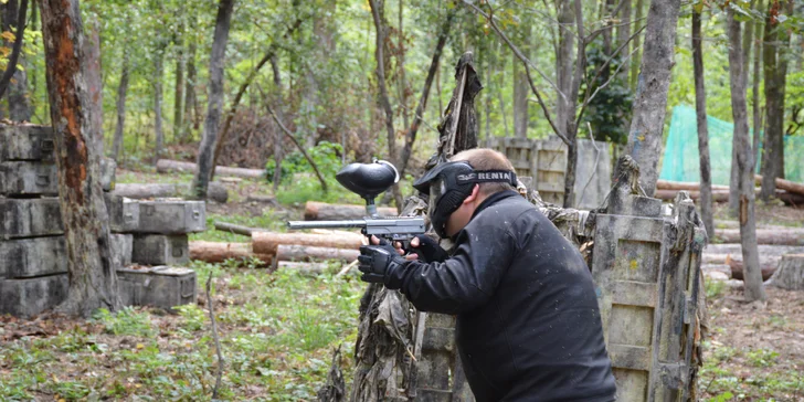 Dobijte adrenalin: 3hodinová paintballová zábava vč. kuliček a občerstvení