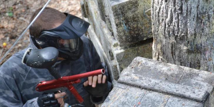 Dobijte adrenalin: 3hodinová paintballová zábava vč. kuliček a občerstvení