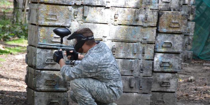 Dobijte adrenalin: 3hodinová paintballová zábava vč. kuliček a občerstvení