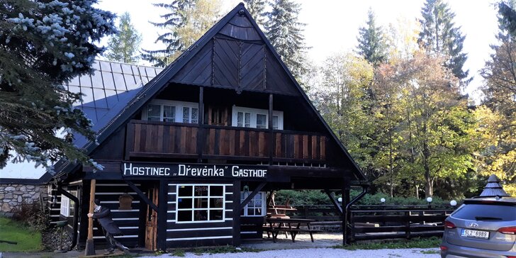 Aktivní pobyt v Krkonoších ve stylovém penzionu Dřevěnka s polopenzí