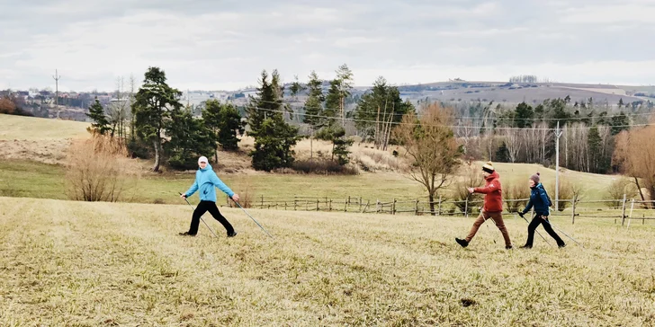 Skupinová nebo individuální lekce nordic walking na Vysočině