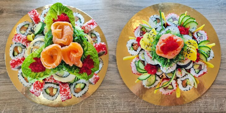 Dort z 57 nebo 62 ks sushi s rybami i avokádem v restauraci Zakup sushi