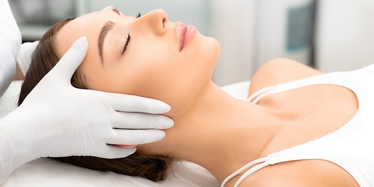 Kosmetické ošetření pleti, ultrazvukové čištění či masáž obličeje, krku a dekoltu