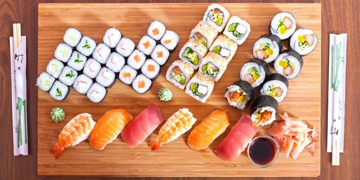Sety s 10–75 kousky sushi v Banyan Bistro Opava: vege, smažené i s rybami