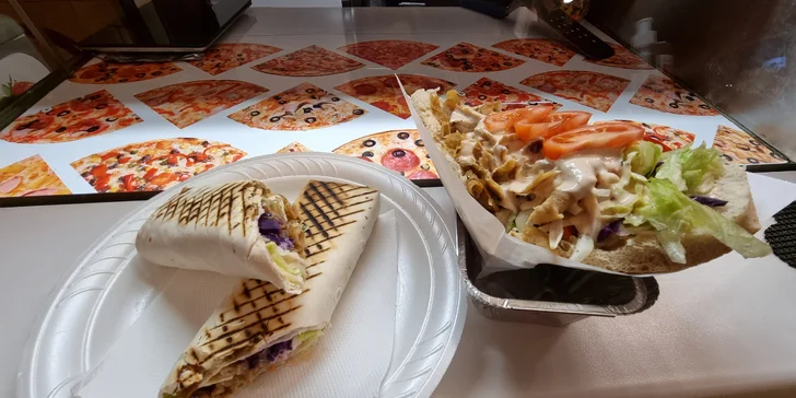 Kebab nebo domácí falafel v centru Prahy s sebou: v tortille nebo jako varianta s nápojem