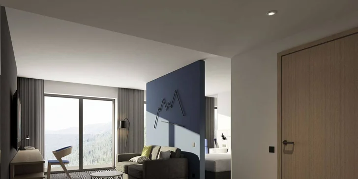 Moderní hotel s výhledem na Slezské Beskydy: polopenze a neomezený vstup do wellness i fitness