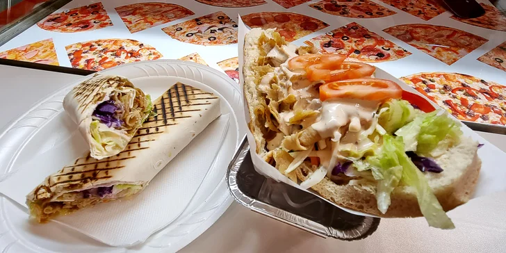 Kebab nebo domácí falafel v centru Prahy s sebou: v tortille nebo jako varianta s nápojem