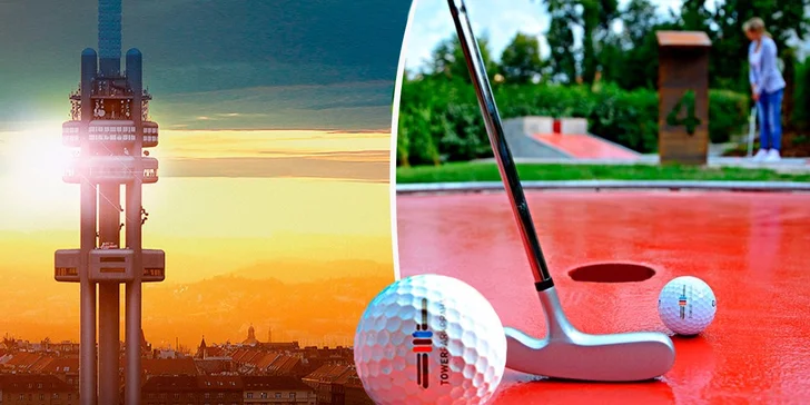 Minigolf pod Žižkovskou věží a vstupy do Observatoře pro 1 nebo rodinu