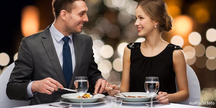 Dokonalá romantika: 3chodové menu a neomezený vstup do wellness pro dva