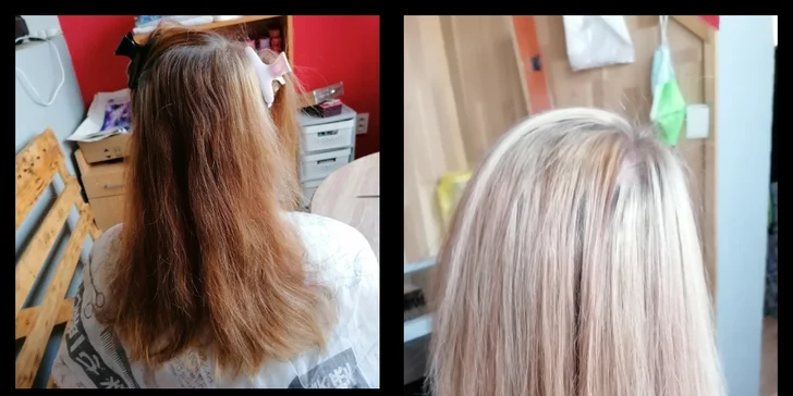 Aplikace brazilského keratinu, zastřižení konečků i možnost barvení či melíru