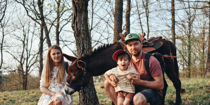 Rodinná návštěva Oslí stezky: prohlídka farmy, výlet nebo i túra s piknikem