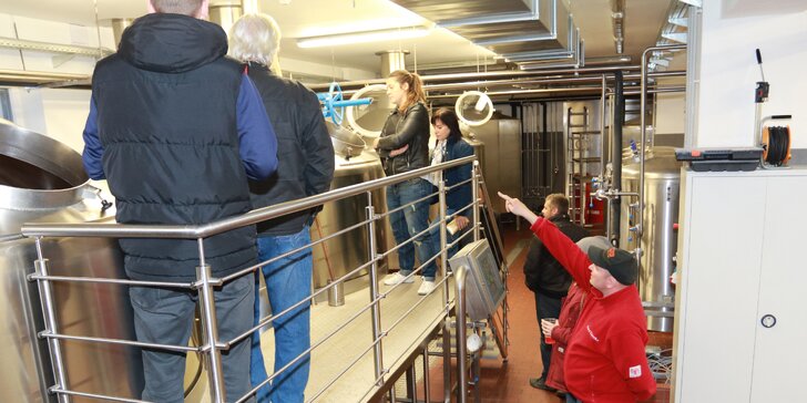 Exkurze do pivovaru Muflon pro 5–7 návštěvníků: hodinová prohlídka s výkladem, ochutnávka a piva na památku