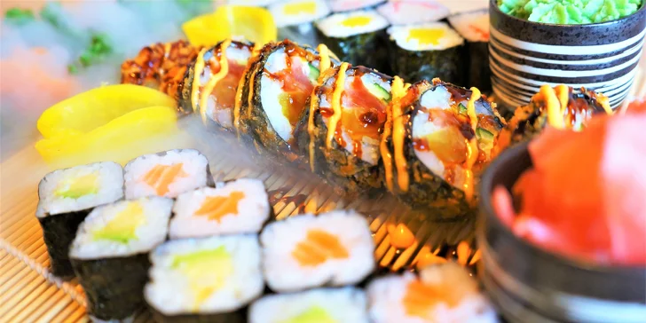 Pestré a efektně servírované sushi sety v centru Brna: 22–64 ks vč. smažených