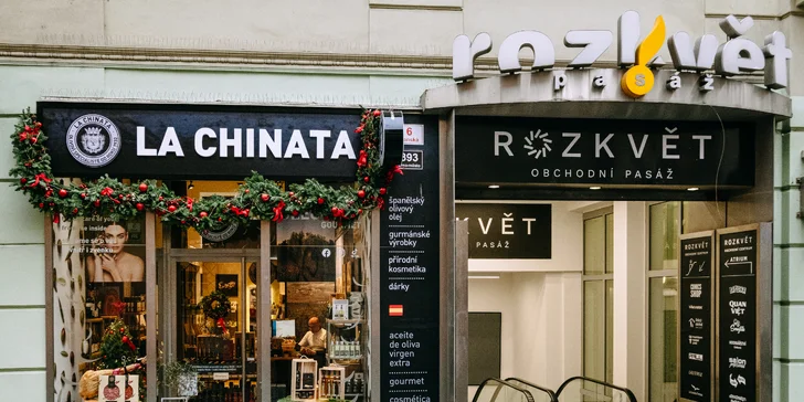 Otevřený voucher na nákup v La Chinata: španělská kosmetika, delikatesy i dárky