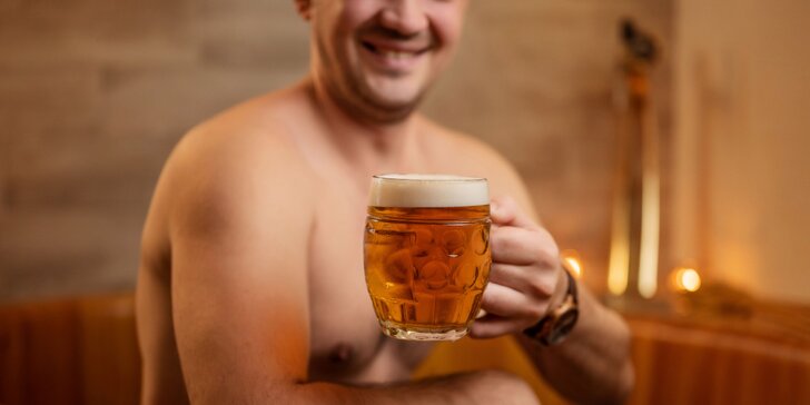 Hodina relaxace v pivních lázních s neomezenou konzumací piva až pro 1 až 4 osoby
