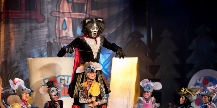 Zábava v Divadle Broadway: Vstupenka na rodinný muzikál Kocour v botách