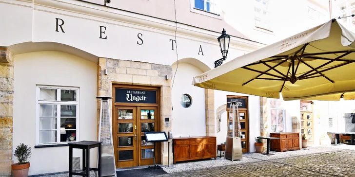 3–6 chodů pro dva ve vyhlášeném restaurantu Ungelt: pražma či jehněčí, mušle svatého Jakuba, créme brulée
