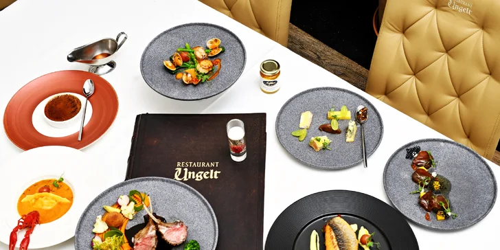 3–6 chodů pro dva ve vyhlášeném restaurantu Ungelt: pražma či jehněčí, mušle svatého Jakuba, créme brulée