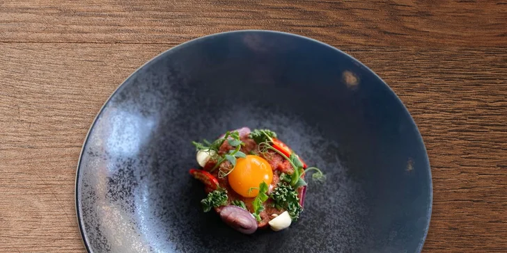 Tříchodové degustační menu v pivovarské restauraci Monopol s degustačním pivním setem