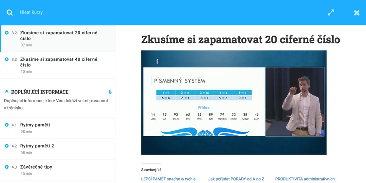 Trénink paměti s paměťovým atletem Markem Sýkorou: záznam živého kurzu v délce 120 minut