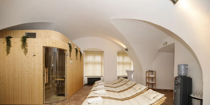 Ve wellness je infrasauna a finská sauna, odpočívárna s krbem i Kneippova vodoléčba. 