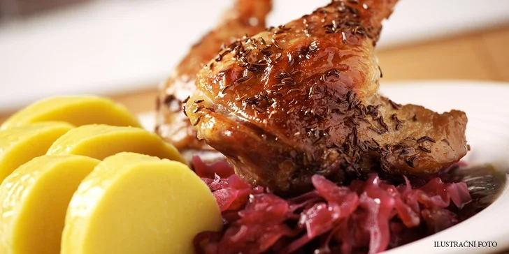 Staročeské hody s pečenou kachnou v Restauraci Pod Jasanem