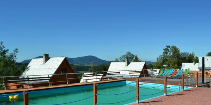 Beskydská pohoda ve srubu pro 4–6 osob: farmářská polopenze, relax a sport