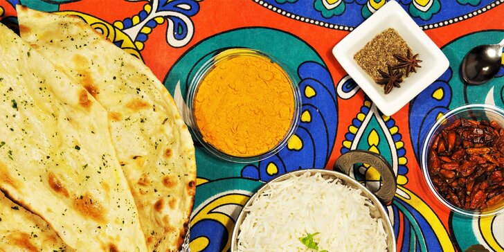 Indické menu podle výběru: polévka a hlavní chod, 2 pobočky restaurace