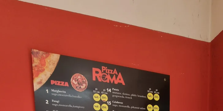 Pizza o průměru 32 či 45 cm nebo kebab v tortille či pita chlebu