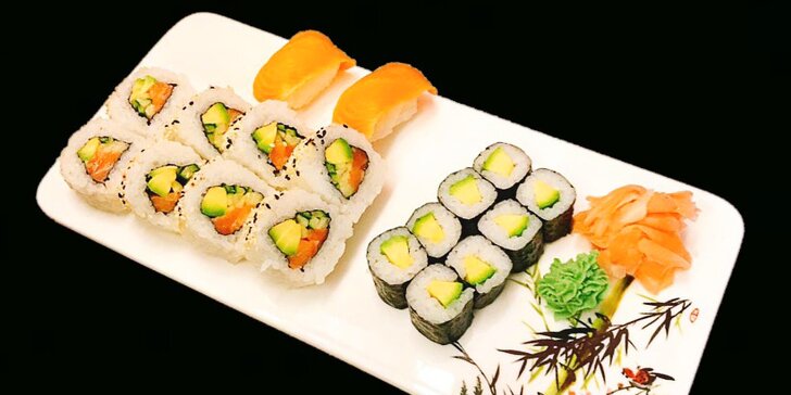 Sushi sety s 18–54 kousky: tuňák, losos, krevety a další dobroty