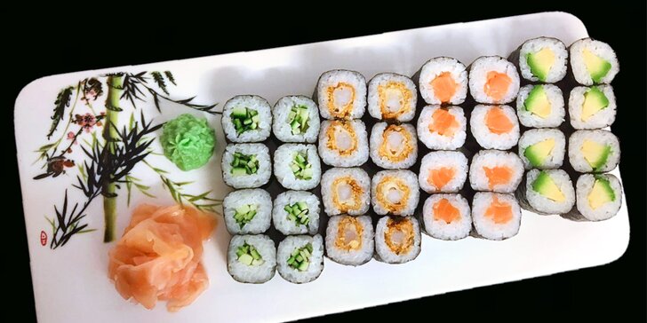 Sushi sety s 18–54 kousky: tuňák, losos, krevety a další dobroty