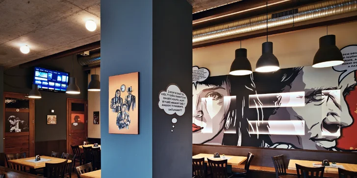 Zasytí a uhasí žízeň: pečená vepřová žebra, kuřecí křídla nebo burger a točená plzeň pro 1 i 2 osoby