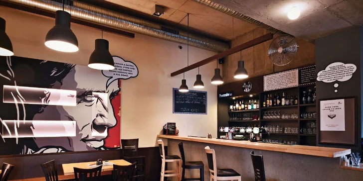 Zasytí a uhasí žízeň: pečená vepřová žebra, kuřecí křídla nebo burger a točená plzeň pro 1 i 2 osoby