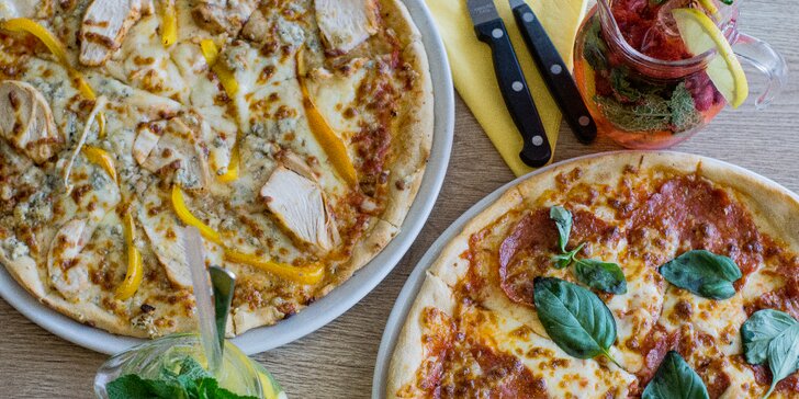 2x pizza dle výběru a domácí limonáda k tomu v Pizzerii Fontána