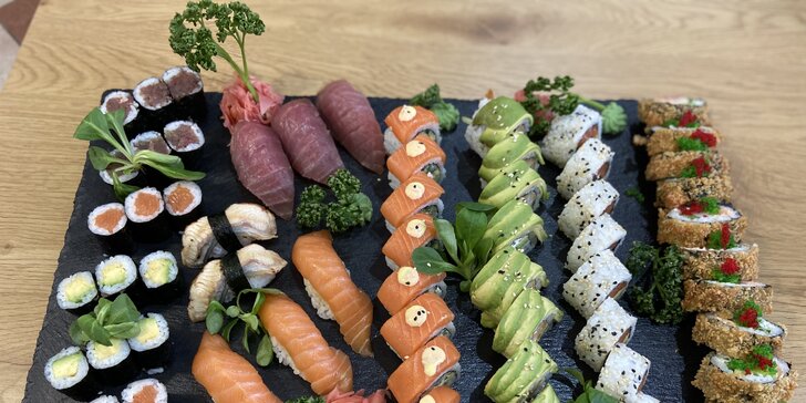 Sushi v centru Plzně: 16, 29 nebo 60 rolek s rybami i zeleninou