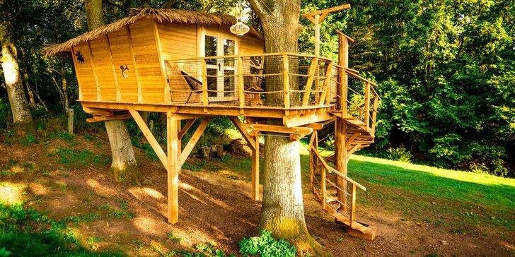 Pobyt se snídaní až pro 4 osoby v plně vybaveném treehousu na jihu Čech: žádné Wi-Fi, jen božský klid a sauna