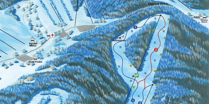Vybavená chata u Pradědu: pohoda, výlety a lyžování v Jeseníkách až pro 14 osob